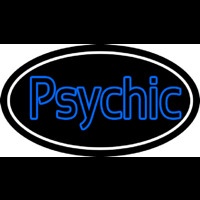 Blue Double Stroke Psychic White Border Neontábla