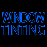 Blue Double Stroke Window Tinting Neontábla