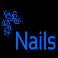 Blue Nails Logo Neontábla