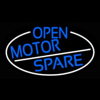 Blue Open Motor Spare Oval With White Border Neontábla