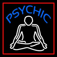 Blue Psychic Logo With Red Border Neontábla