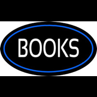 Books Oval Blue Neontábla