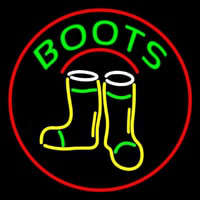 Boots With Logo Red Border Neontábla