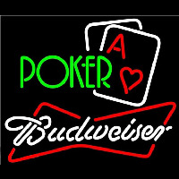 Budweiser Green Poker Beer Sign Neontábla