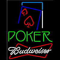 Budweiser Green Poker Red Heart Beer Sign Neontábla