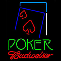 Budweiser Green Poker Red Heart Beer Sign Neontábla