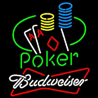 Budweiser Poker Ace Coin Table Beer Sign Neontábla