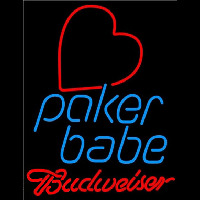 Budweiser Poker Girl Heart Babe Beer Sign Neontábla