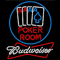 Budweiser Poker Room Beer Sign Neontábla