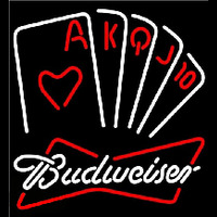 Budweiser Poker Series Beer Sign Neontábla