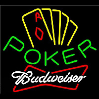 Budweiser Poker Yellow Beer Sign Neontábla