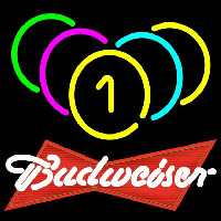 Budweiser Red Billiards Rack Pool Beer Sign Neontábla