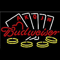 Budweiser With Poker Beer Sign Neontábla