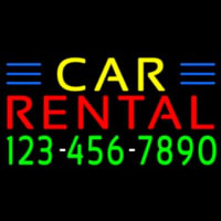 Car Rental With Phone Number Neontábla