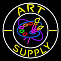 Circle Art Supply With Logo Neontábla