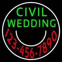 Circle Civil Wedding With Phone Number Neontábla