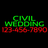 Civil Wedding With Phone Number Neontábla