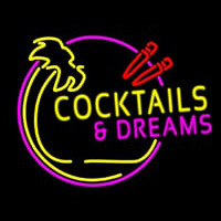 Cocktails and Dreams Bar Real Neon Glass Tube Neontábla