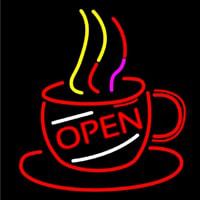 Coffee Cup With Open Neontábla