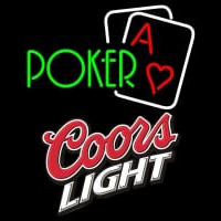 Coors Light Green Poker Neontábla