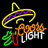 Coors Light Me ican Sombrero Chili Peppers Beer Sign Neontábla