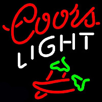 Coors Light Two Chili Pepper Beer Sign Neontábla