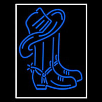 Cowboy Boots Logo Neontábla