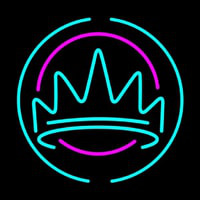 Crown With Round Logo Neontábla