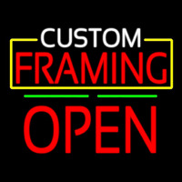 Custom Framing Open Green Line Neontábla