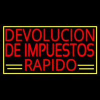 Devolucion De Impuestos Rapido With Yellow Border And Line Neontábla