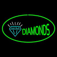 Diamonds Logo Green Oval Neontábla