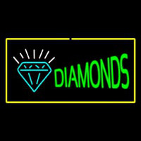 Diamonds Logo Yellow Rectangle Neontábla