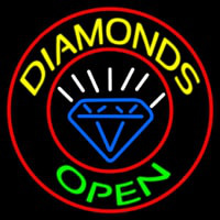 Diamonds Open Block With Logo Neontábla