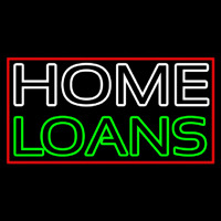 Double Stroke Home Loans With Red Border Neontábla