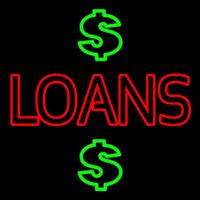 Double Stroke Loans With Dollar Logo Neontábla