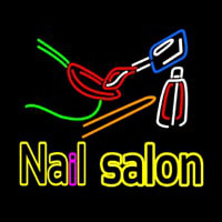 Double Stroke Nail Salon Logo Neontábla