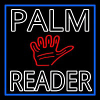 Double Stroke Palm Reader With Blue Border Neontábla