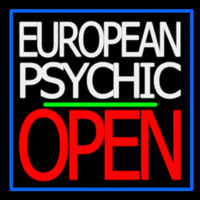 European Psychic Open Green Line Neontábla