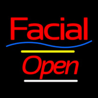 Facial Open Yellow Line Neontábla