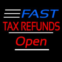 Fast Ta  Refunds Open White Line Neontábla