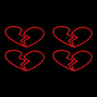 Four Broken Heart Neontábla