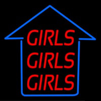 Girls Girls Girls Blue Arrow Neontábla