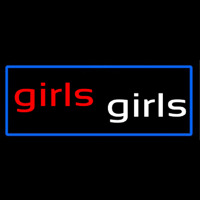 Girls Girls Strip Club With Blue Border Neontábla