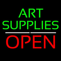 Green Art Supplies With Open 1 Neontábla