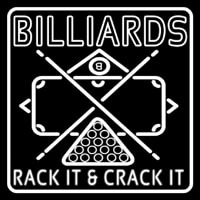 Green Billiards Rack It And Crack It 1 Neontábla