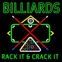 Green Billiards Rack It And Crack It Neontábla