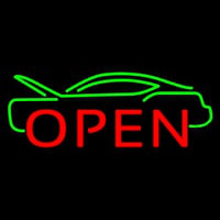 Green Car Open Neontábla