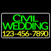 Green Civil Wedding With Phone Number Neontábla