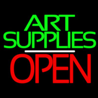 Green Double Stroke Art Supplies With Open 1 Neontábla