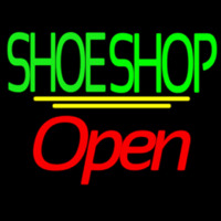 Green Double Stroke Shoe Shop Open Neontábla